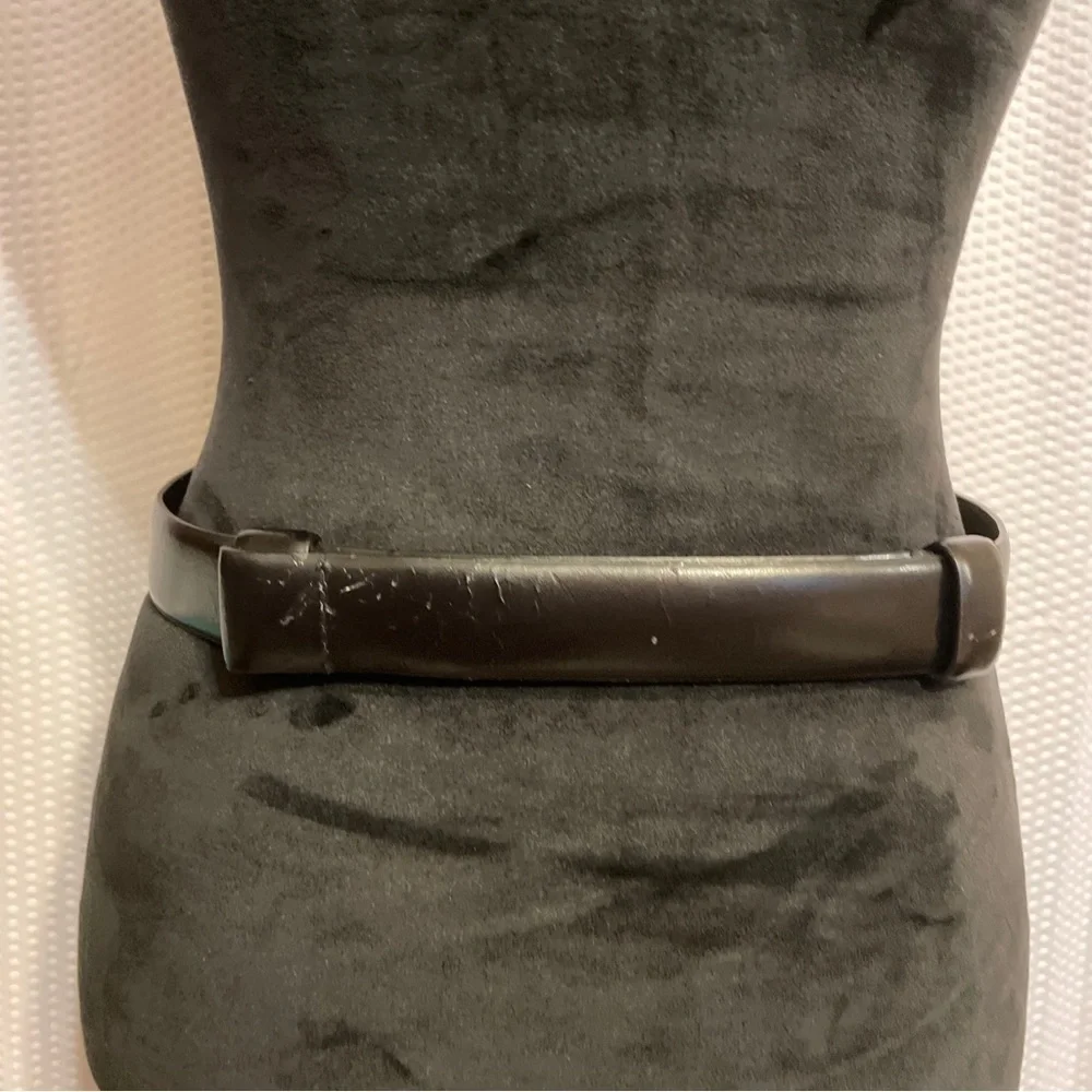 Cipriani 1” Black Leather Adjustable Belt Size S/M